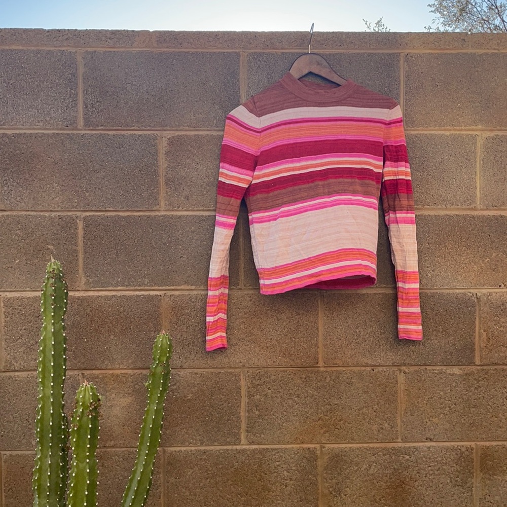 Free People Retro Striped Crew Sweater
